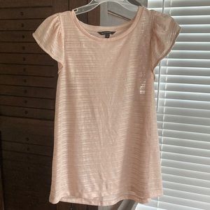A fun light pink and gold Banana Republic shirt. Size S with frilly sleeves.